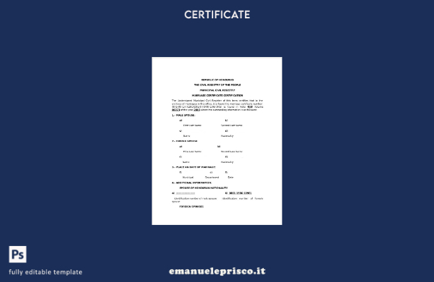 stile verificato Modello di certificato di matrimonio delle persone del registro